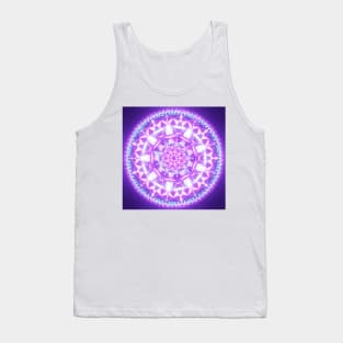 Bright Glowing Fractal Flower Design Tank Top